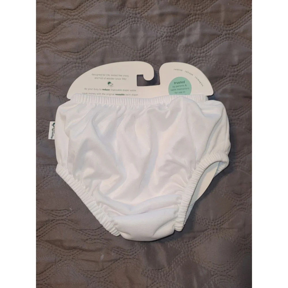 Baby Green Sprouts White Eco Pull-Up Swim Diaper One Size